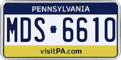 PA license plate MDS6610