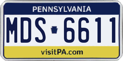 PA license plate MDS6611