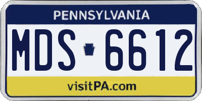 PA license plate MDS6612
