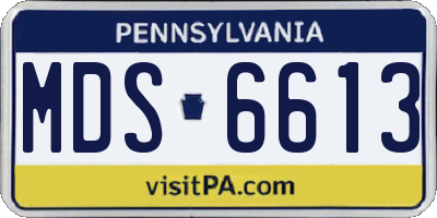 PA license plate MDS6613