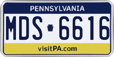 PA license plate MDS6616
