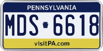 PA license plate MDS6618