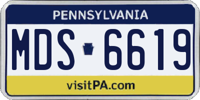 PA license plate MDS6619