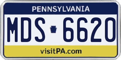 PA license plate MDS6620
