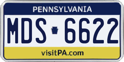 PA license plate MDS6622