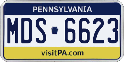 PA license plate MDS6623