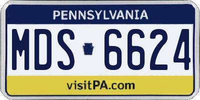 PA license plate MDS6624