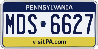 PA license plate MDS6627