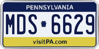 PA license plate MDS6629