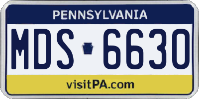 PA license plate MDS6630