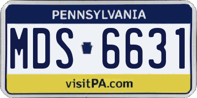 PA license plate MDS6631