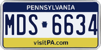 PA license plate MDS6634