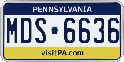 PA license plate MDS6636