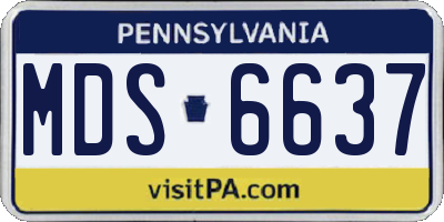 PA license plate MDS6637
