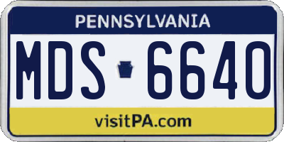 PA license plate MDS6640