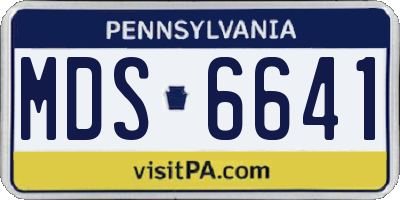 PA license plate MDS6641