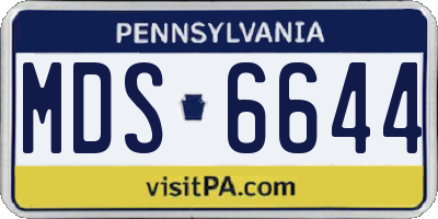 PA license plate MDS6644