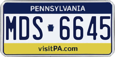 PA license plate MDS6645