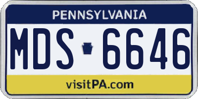 PA license plate MDS6646