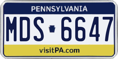 PA license plate MDS6647