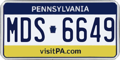 PA license plate MDS6649