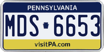 PA license plate MDS6653