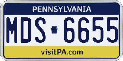 PA license plate MDS6655