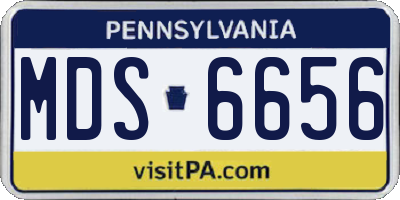 PA license plate MDS6656