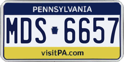 PA license plate MDS6657