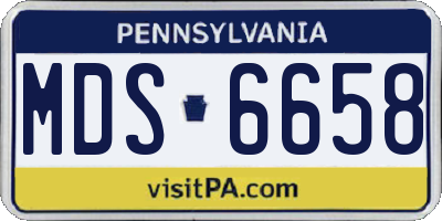 PA license plate MDS6658