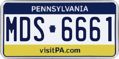 PA license plate MDS6661