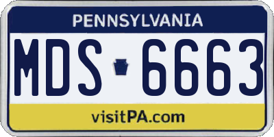 PA license plate MDS6663
