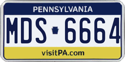 PA license plate MDS6664