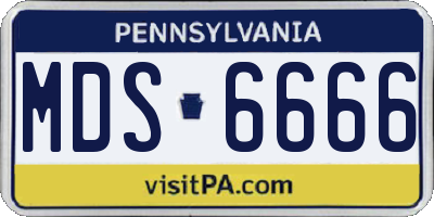 PA license plate MDS6666