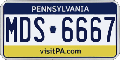 PA license plate MDS6667