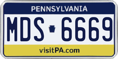 PA license plate MDS6669