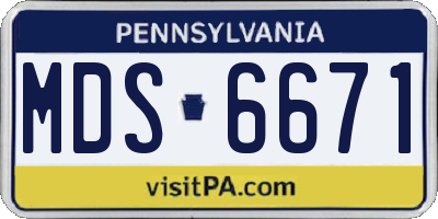 PA license plate MDS6671