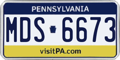 PA license plate MDS6673
