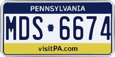 PA license plate MDS6674