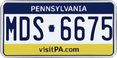 PA license plate MDS6675
