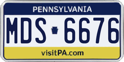 PA license plate MDS6676