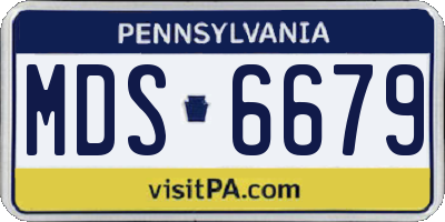 PA license plate MDS6679