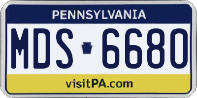 PA license plate MDS6680