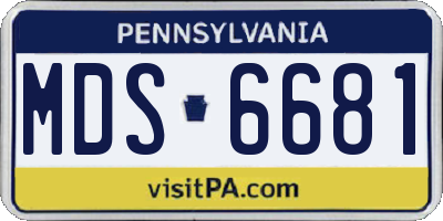 PA license plate MDS6681