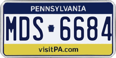 PA license plate MDS6684