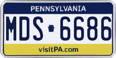 PA license plate MDS6686