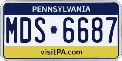 PA license plate MDS6687