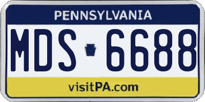 PA license plate MDS6688