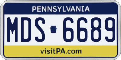 PA license plate MDS6689