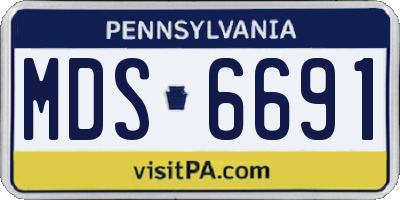 PA license plate MDS6691